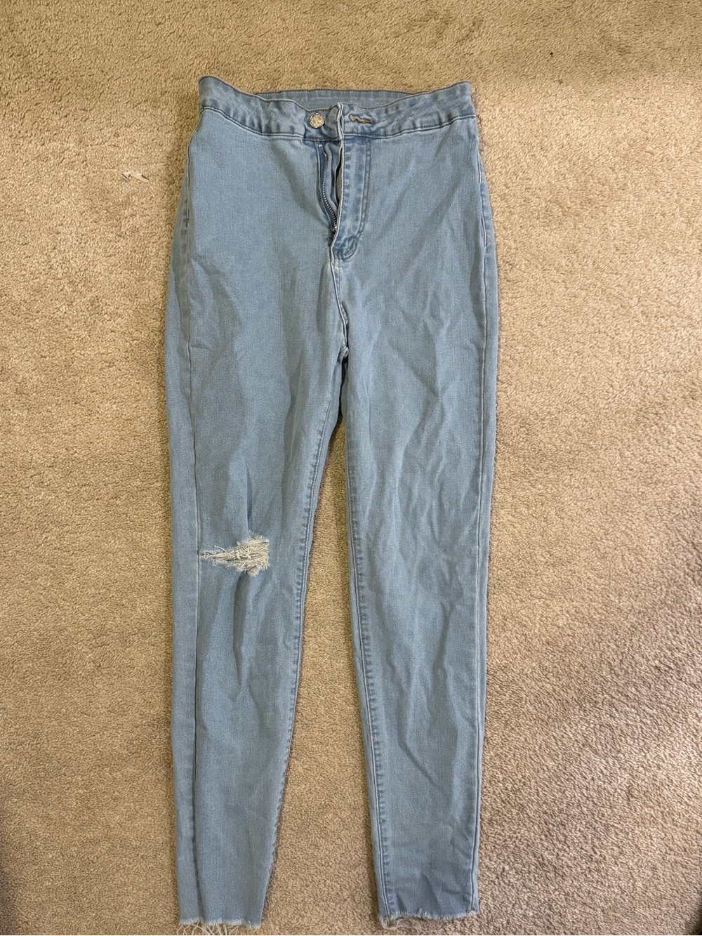 High-Rise Light Blue Stretch Skinny Jeans